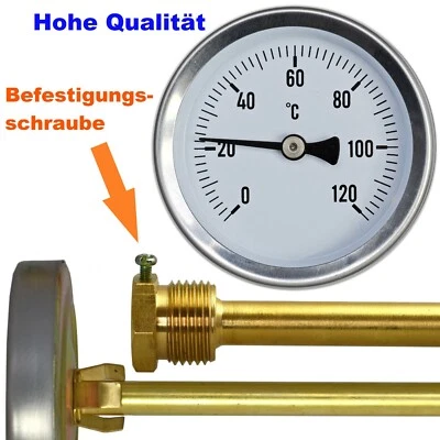 Thermometer Räucherschrank Gril Zentralheizung Kessel 5/10/15/20/30cm 1/2" 120°C - Bild 1 von 4