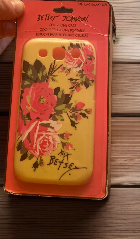 Betsey Johnson желтый розовый цветочный Samsung Galaxy S3 сотового телефона чехол новый в упаковке. - Изображение 1 из 3