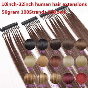 8A 10-32inch 6D Micro Hair Extensions Remy Hair 50g 100S 10Rows 13 colors