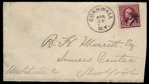 UNITED STATES - c. 1890 Washington Cover "Cornwall, N.Y. to Somers Centre, N.Y." - Picture 1 of 2