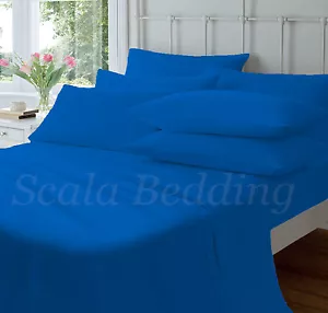 100% Egyptian Cotton 1000 TC 1 Piece Flat Sheet All Sizes Colors Solid Top Sheet - Picture 1 of 25