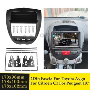 2 Din Radio Fascia for Toyota Aygo Citroen C1 Peugeot 107 Stereo Panel Frame - Picture 1 of 9