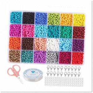 6/0 4mm Multicolor Seed Beads - Pack of Beading Supplies for Bracelets and Jewel - Picture 1 of 7
