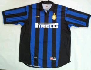 VINTAGE MADE IN U.K NIKE FIT INTER MILAN SOCCER JERSEY IN SIZE XL - Picture 1 of 10