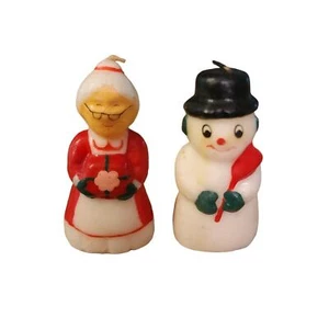 Vintage Candles Mrs. Clause & Snowman - Picture 1 of 7