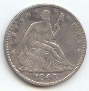 1848-O Seated Liberty Half Dollar, VF-XF Details - Picture 1 of 2
