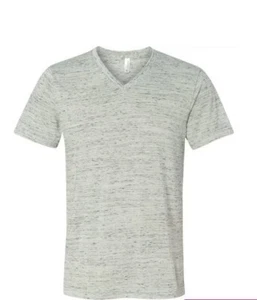Bella Canvas White Marble V-neck 3655C Unisex Jersey T Shirt XLarge XL NEW - Picture 1 of 2