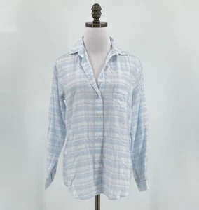 Grayson by Frank Eileen Womens Blue Plaid Brushed Cotton The Hero Top Sz 2 - Picture 1 of 7