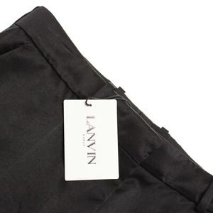 Lanvin NWT Dress Pants Size 40 / 8 US Wide-Leg In Solid Black Polyester Blend - Picture 1 of 13