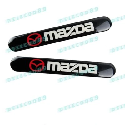 2pcs For MAZDA Black Car Trunk Side Fenders Door Badge Scratch Guard Sticker - Image 1 of 4