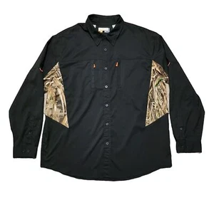 Magellan Black Camo Mag Wick Shirt Outdoor Hunt Gear Duck Blind Camo - Picture 1 of 15