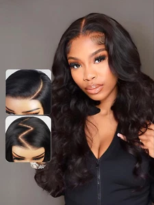 UNice Malaysian Body Wave Pre Cut 7x5 Lace Front Wig Human Hair Glueless Wear Go - Picture 1 of 15