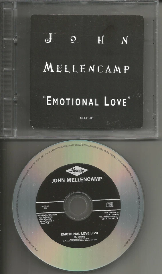 JOHN MELLENCAMP Emotional Love RARE 1996 PROMO Radio DJ CD single 1996 USA Foto 1 de 1