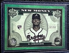 2023 Bowman Platinum VAUGHN GRISSOM New Money Green Parallel /99 RC Braves #NM19
