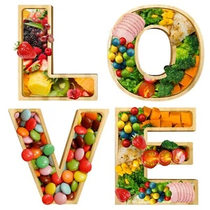 4pcs Wooden LOVE Charcuterie Board Letters Eco Natural Wood Charcuterie Board... - Picture 1 of 7