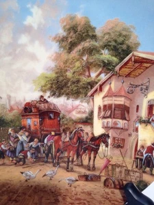 1986 Seltmann Weiden Ankunft der Postkutsche D7410 Porzellan Teller weiß - Bild 1 von 11