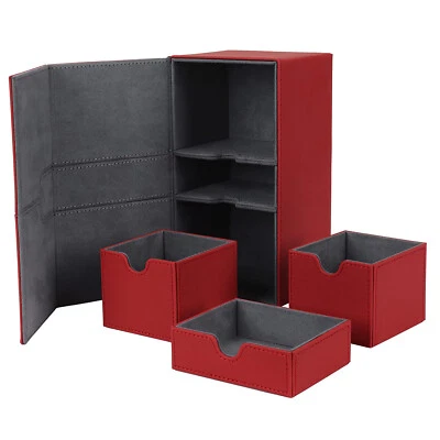 Premium Double Deck Box 200 Cards TCG Case Large Protector EDH Magnet Flip Tray - Image 1 of 4