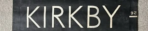 1960s 70s Liverpool Corporation Bus Destination Blind : Kirkby - Picture 1 of 2