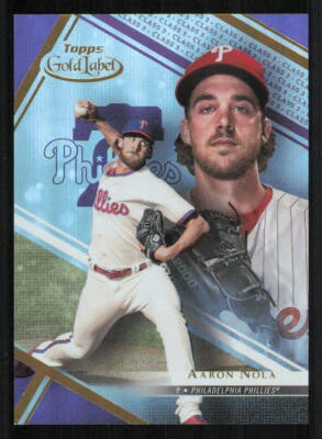 2021 Topps Gold Label Class 3 Purple #96 Aaron Nola /35 - Image 1 of 2