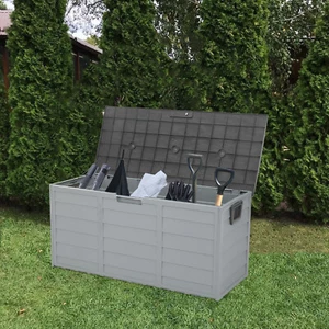 75gal 260L Outdoor Garden Plastic Storage Deck Box Chest Tools, Lockable Seat - Picture 1 of 11