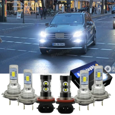 For Mercedes-Benz ML350 2006 2007-2011 LED Headlights Hi&LowFog Light Bulbs Kit - Image 1 of 4