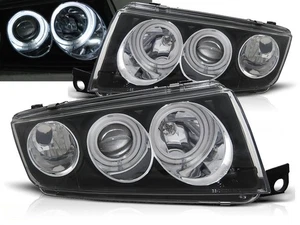 Juego de faros CCFL Angel Eyes en negro para Skoda Fabia I 12.99-2008 - Imagen 1 de 3