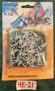 15 mm Minifiguren American Civil War Union Infantry Advancing Lot HE-21 - Bild 1 von 1