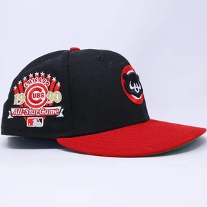 USED 3/8 Black Chicago Cubs 1990 All-Star Game 59fifty New Era Fitted Hat Cap - Picture 1 of 5