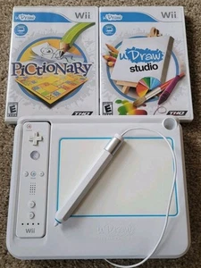 Wii udraw studio & Pictionary with udraw game tablet & controller Tested/Working - Picture 1 of 6