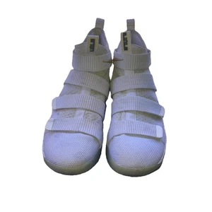 Nike Lebron Zoom Soldier white high top w/ Gold swoosh sneakers sz. 9.5 - Picture 1 of 6