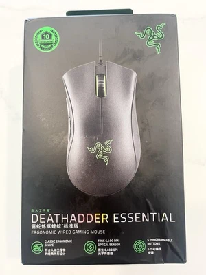 Razer DeathAdder Essential Wired Gaming Mouse 6400 DPI Optical Sensor Black New - Image 1 of 4