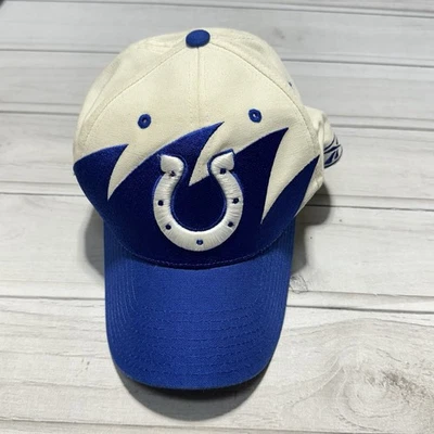Vintage Reebok Indianapolis Colts Hat Cap Blue White Shark Tooth Strapback - Image 1 of 4