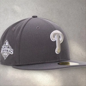 Philadelphia phillies hat graphite gray 2008 patch new era 59fifty fitted 7-1/8 - Picture 1 of 9