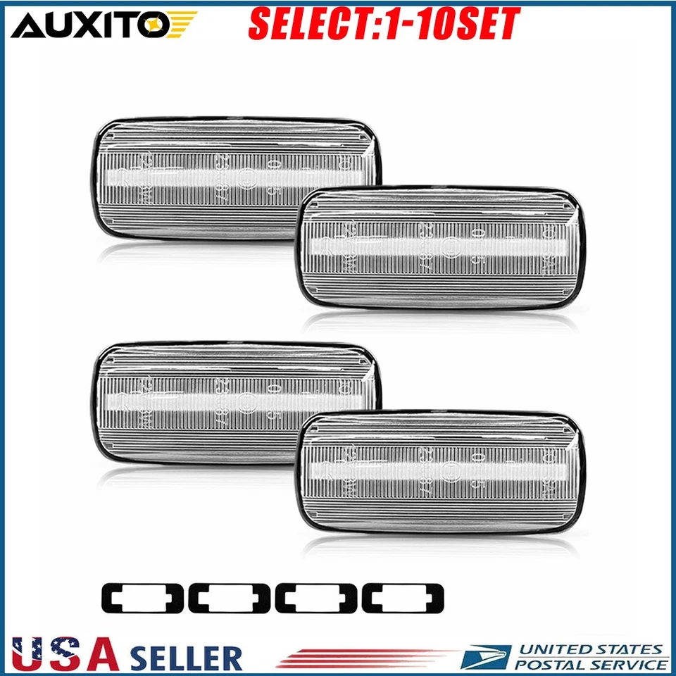 Luces de señalización laterales LED rojas ámbar transparentes para Dodge Ram 2500 3500 2010-2018 4-20X Foto 1 de 4