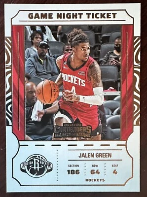 Jalen Green 2022-23 Panini Contenders Game Night Ticket #17 - Image 1 of 2