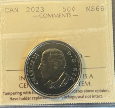 Canada - 50 cents - 2023 - Charles III - ICCS Certified - MS-66 - Image 1 of 3