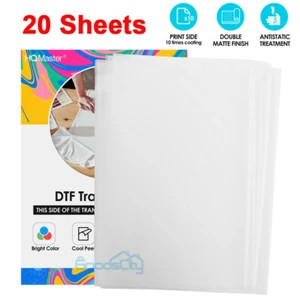 Película DTF grande A4 película de transferencia DTF 20 hojas papel de sublimación para tela oscura - Imagen 1 de 11
