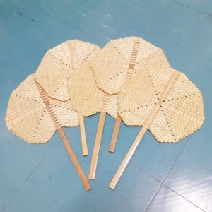 5x Hand Fan Weave Bamboo Handicraft Handmade Traditional Thai Home Decor Vintage - Picture 1 of 8
