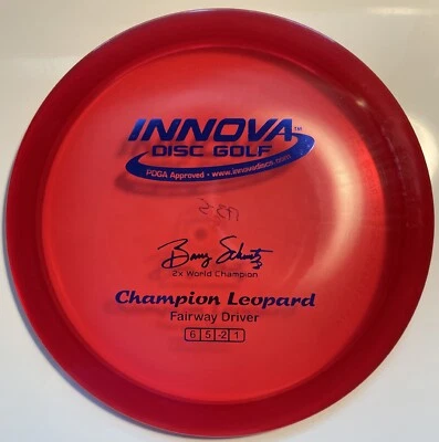 INNOVA CHAMPION LEOPARD 174.34 GRAMS PEARLY DEEP RED w/BLUE HOT-STAMP - Image 1 of 2