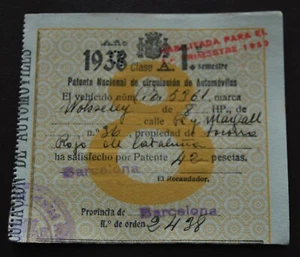Spain. National Driver Licence during Spanish Civil War 1938-   9 - Picture 1 of 2