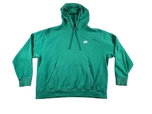 Nike Men's Sportswear Club Fleece Hoodie Mens XL Green Pullover Swoosh Logo Y2K - Picture 1 of 15