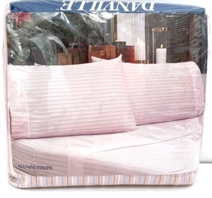 Vtg Danville Pink Sheet Set DOUBLE FULL Flat Fitted 2 Pillowcases READ! - Picture 1 of 10