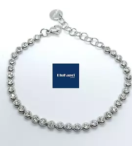 Bracciale donna in acciaio tennis modello cipollina con zirconi bianchi - Foto 1 di 5