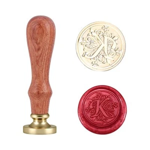 Wax Seal Stamp Classic Irises Alphabet K Seal Wax Stamp Vintage Retro Brass Head - Picture 1 of 7