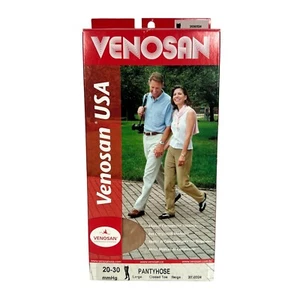 Pantimedias de compresión beige Venosan EE. UU. para mujer calcetines punta cerrada 20-30 mmHg grandes - Imagen 1 de 14
