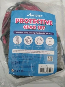 Movtotop ~ Protective Gear Set w/ Knee Pads, Elbow Pads & Gloves (L/XL Ages 6-8) - Picture 1 of 1