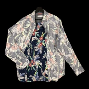 Camisa de lino TOMMY BAHAMA para hombre XL Barbados Breeze tropical con botones junto a la piscina - Imagen 1 de 13