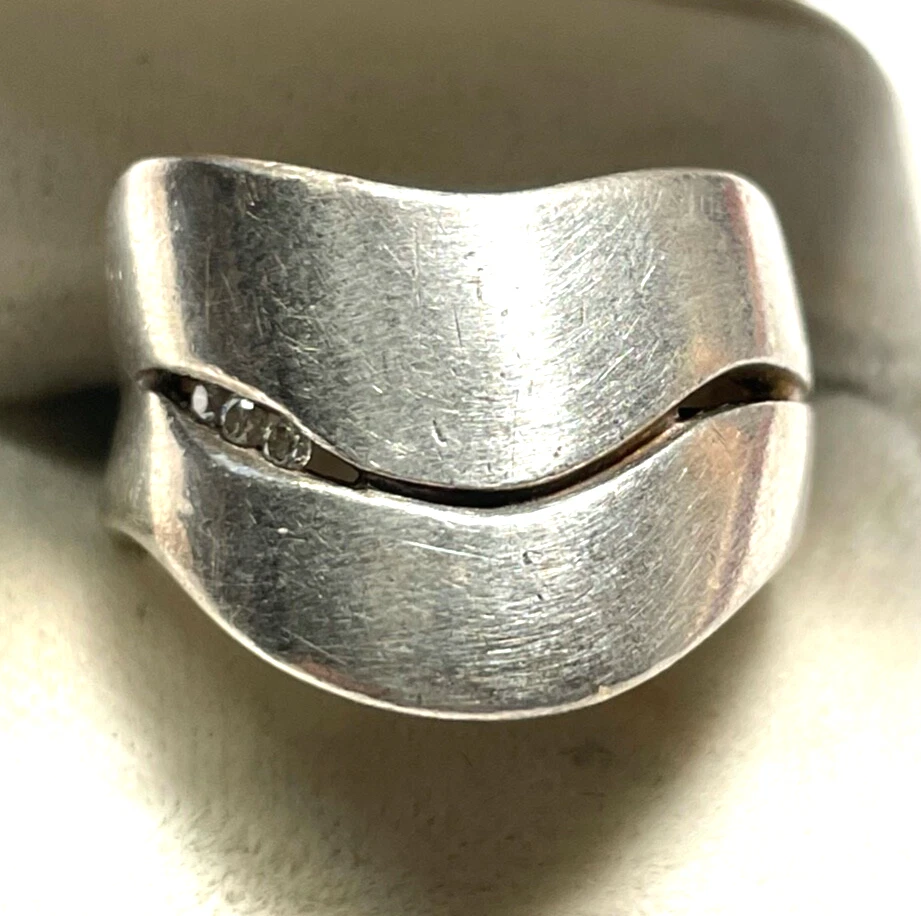 Massiver 925 Silber Designer Ring QUINN mit 3 Brillanten 0,06 ct RG 55 Ø 17,5 mm - Bild 1 von 4