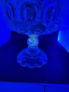 Vintage LE Smith Moon Stars Clear Glass LargeCandy Dish HTF Bowl Glows - Picture 1 of 24