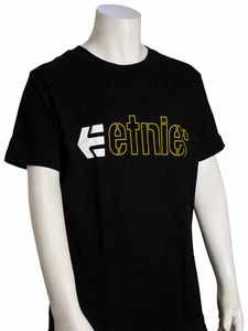 Etnies Kid's Ecorp T-Shirt - Black / White / Yellow - New - Picture 1 of 1
